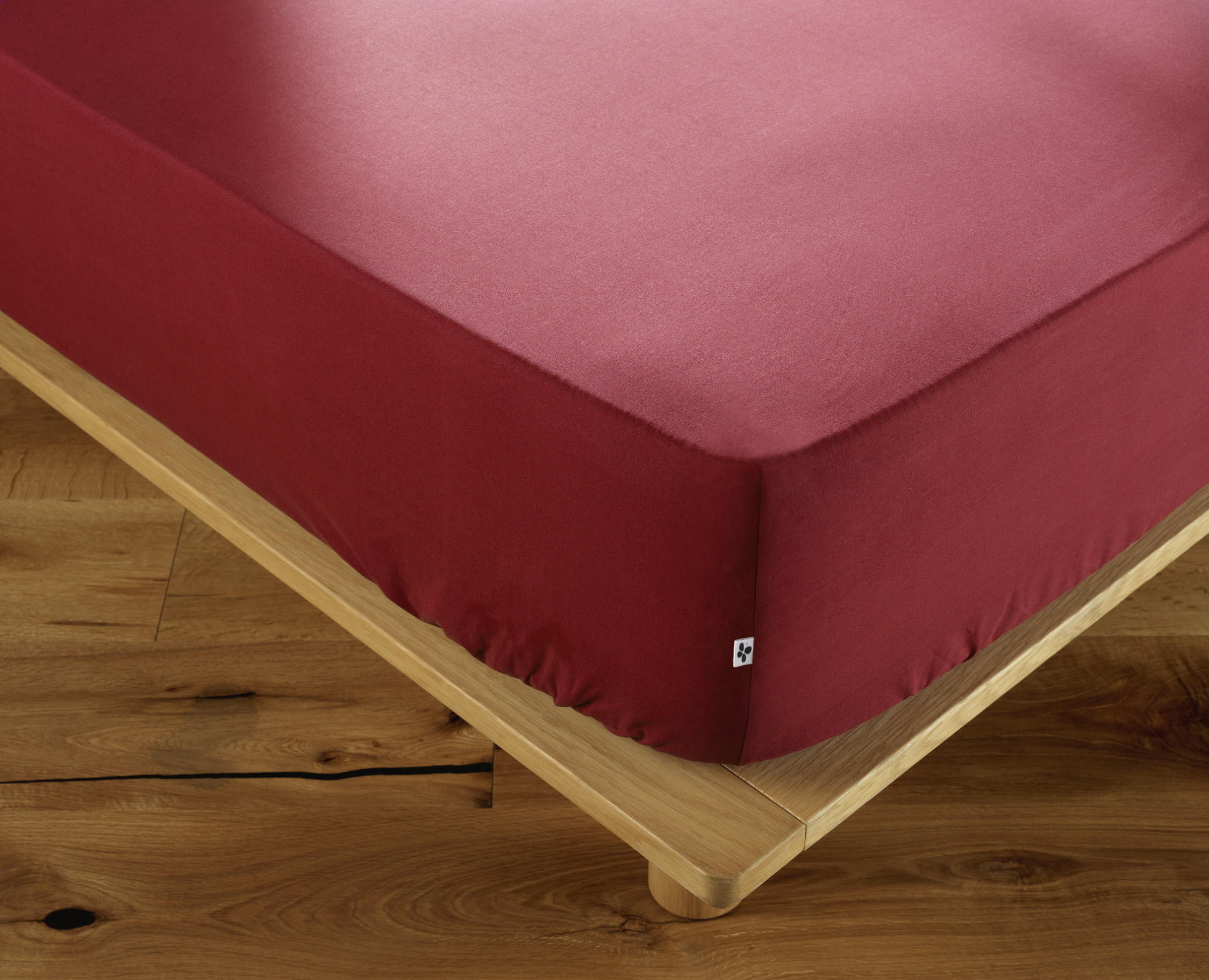 Drap housse 200 x 200 cm Coton 57 fils AMBRE Grenat